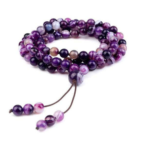 My Bead Emporium Jewelry - Amethyst 3 strand adjustable bracelet or choker necklace.